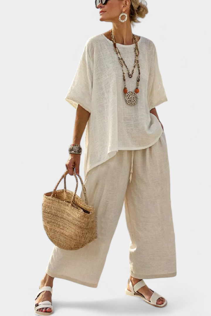Milazia™ | Blouse minimaliste confortable et pantalon large