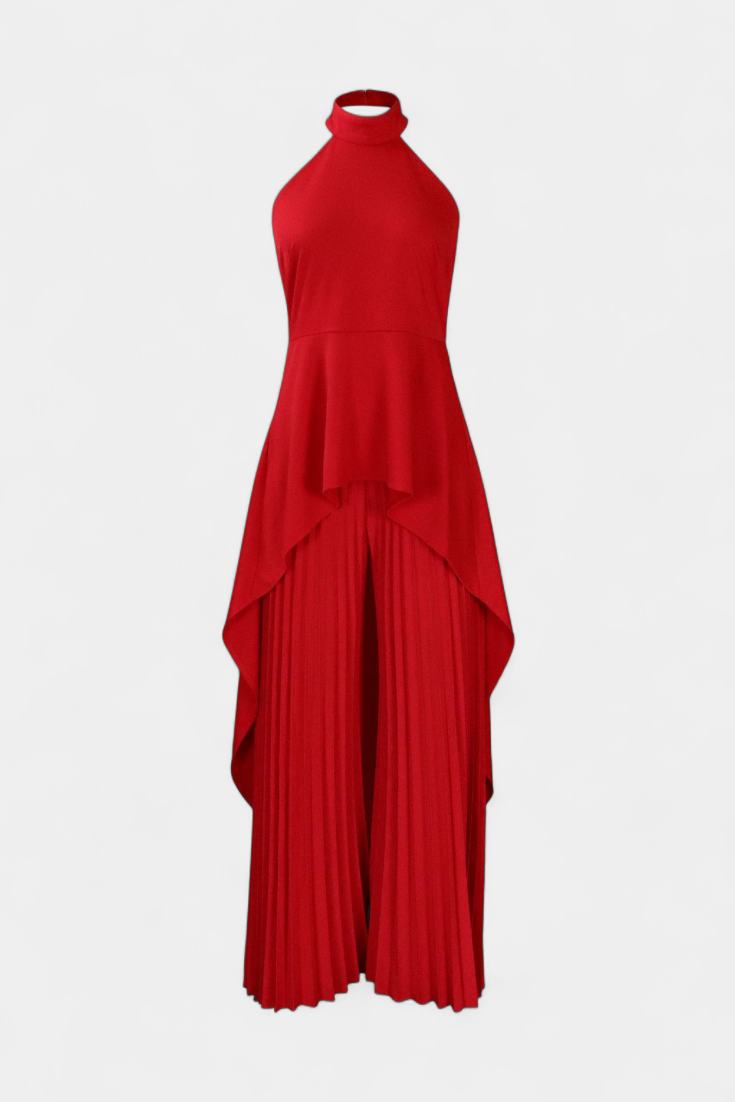 Ensemble asymétrique Chrysoula avec pantalon à plis
