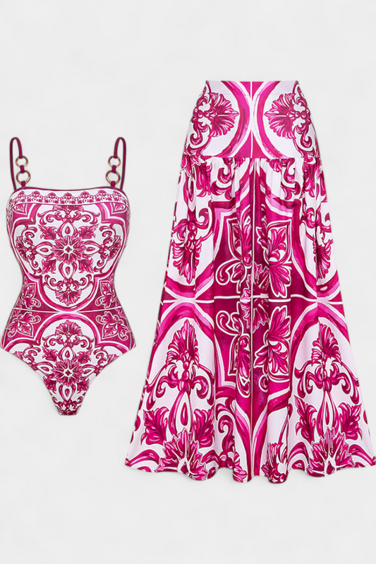Ensemble maillot de bain bustier imprimé Ahria