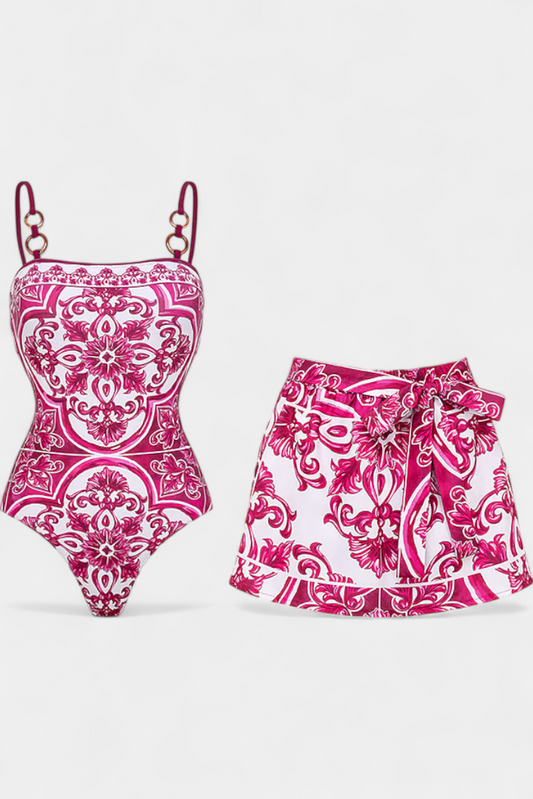 Ensemble de maillot de bain une pièce à fleurs Ahria