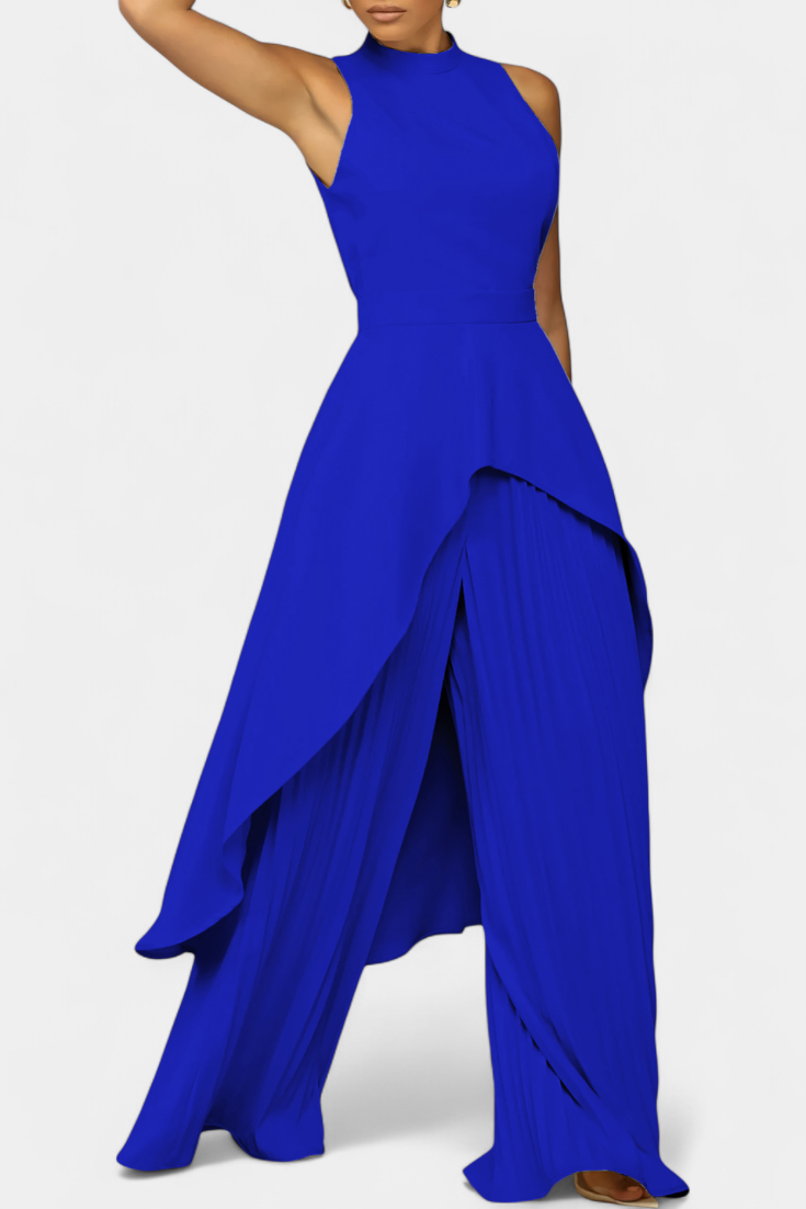 Ensemble asymétrique Chrysoula avec pantalon à plis