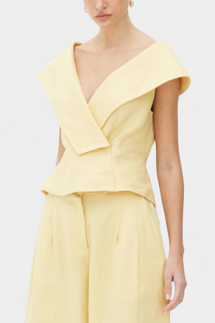 Ensemble haut asymétrique et pantalon palazzo Hayden