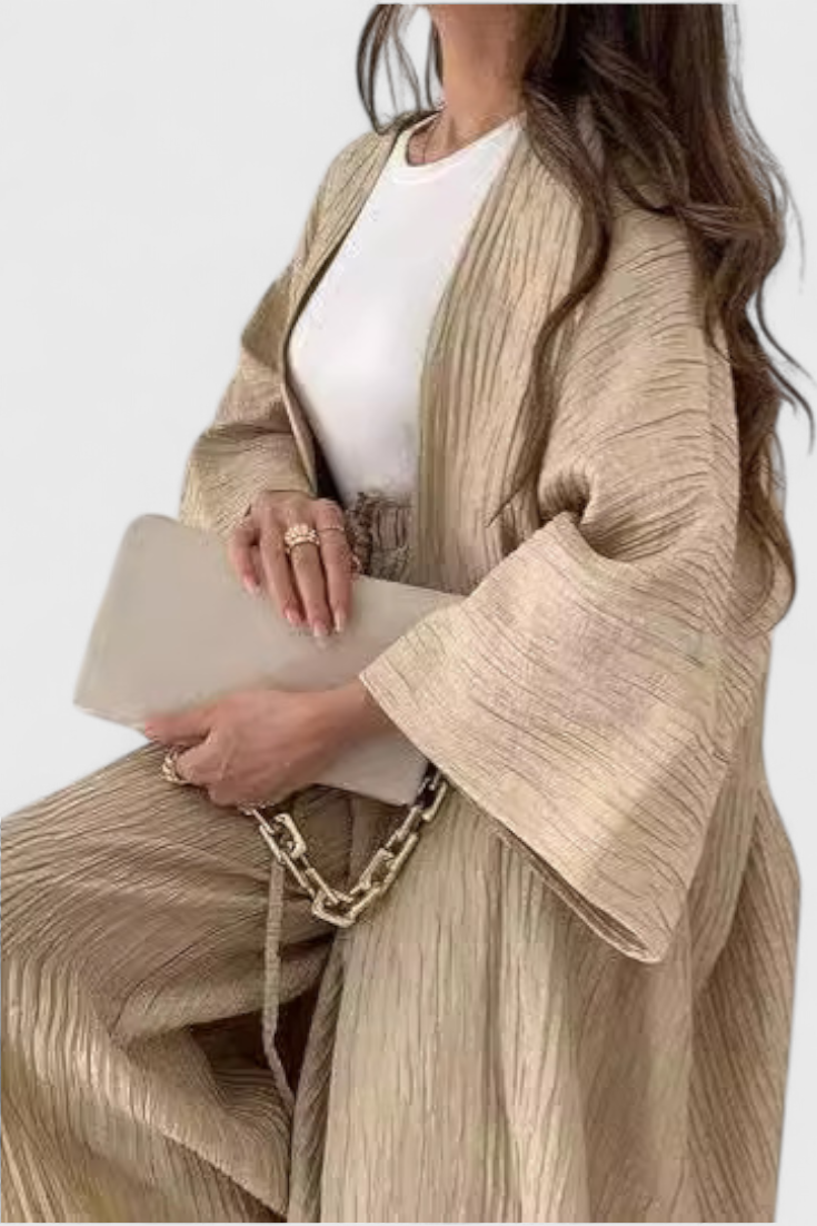 Ensemble deux pièces décontracté Caspian avec long kimono