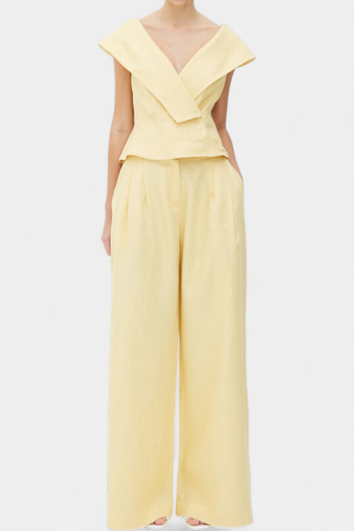 Ensemble haut asymétrique et pantalon palazzo Hayden