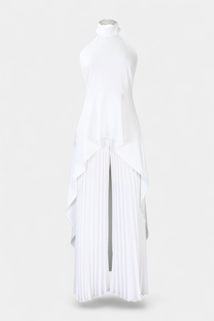 Ensemble asymétrique Chrysoula avec pantalon à plis