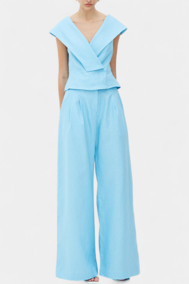 Ensemble haut asymétrique et pantalon palazzo Hayden