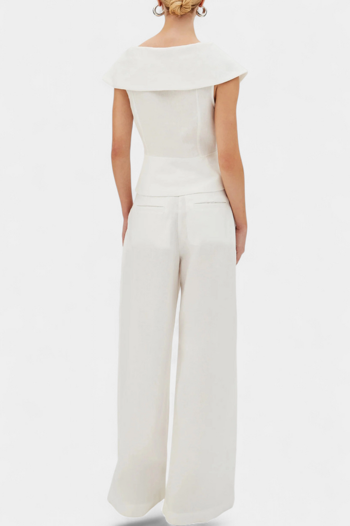 Ensemble haut asymétrique et pantalon palazzo Hayden