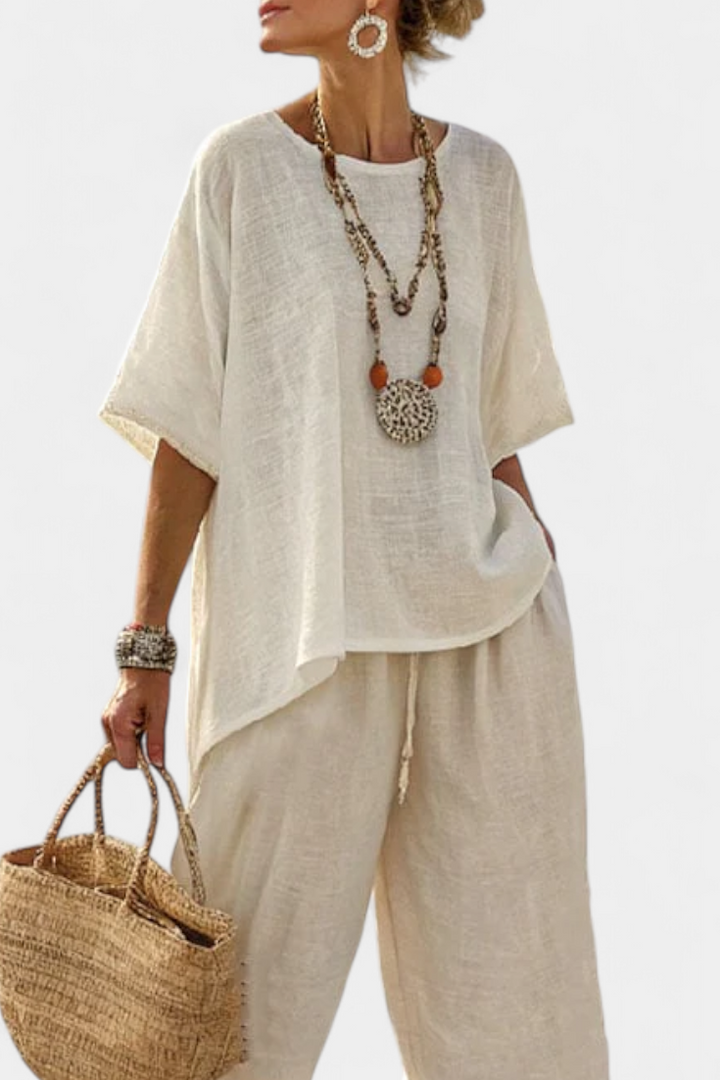 Milazia™ | Blouse minimaliste confortable et pantalon large