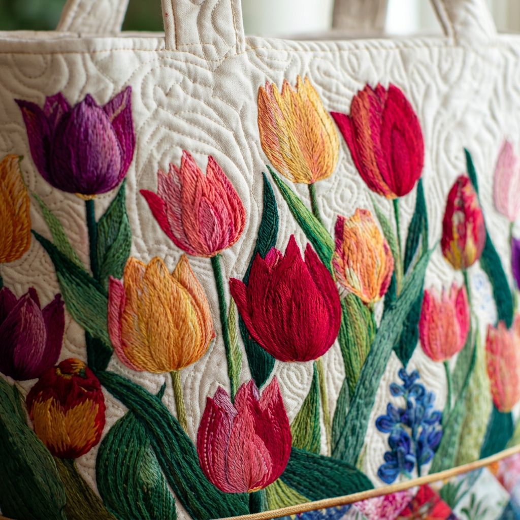 Sac à main pour femme « Jardin de tulipes » – Spacieux et léger