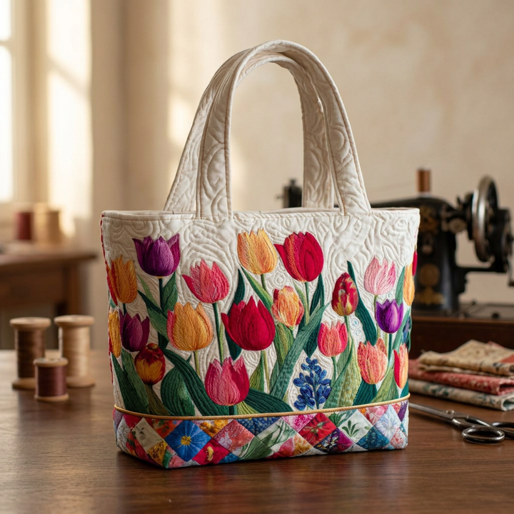 Sac à main pour femme « Jardin de tulipes » – Spacieux et léger