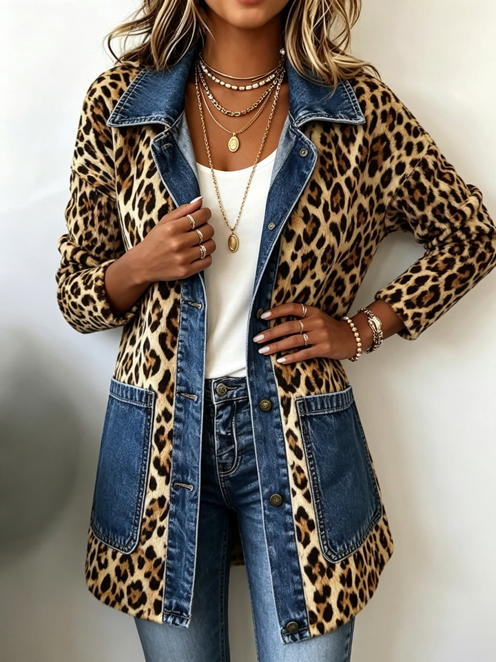 Lorena | Veste Longue Léopard en Jean