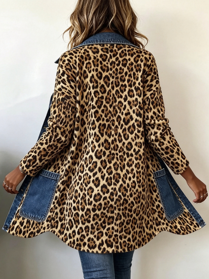 Lorena | Veste Longue Léopard en Jean