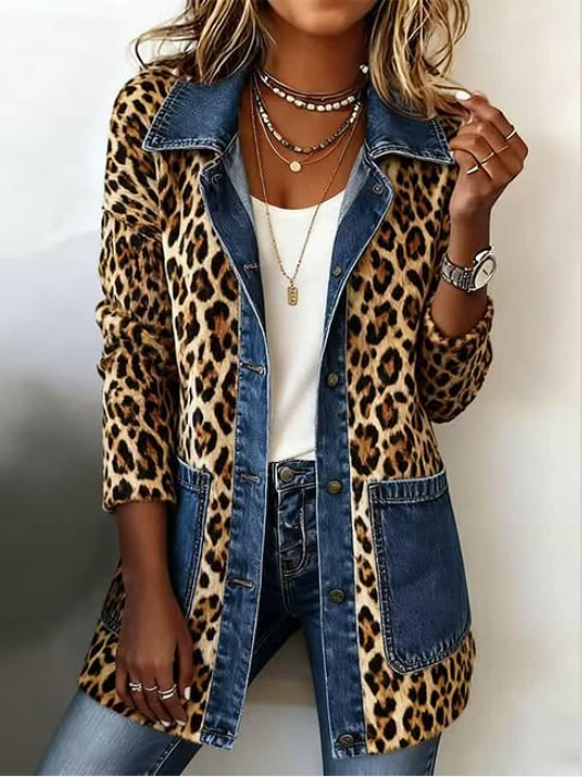 Lorena | Veste Longue Léopard en Jean