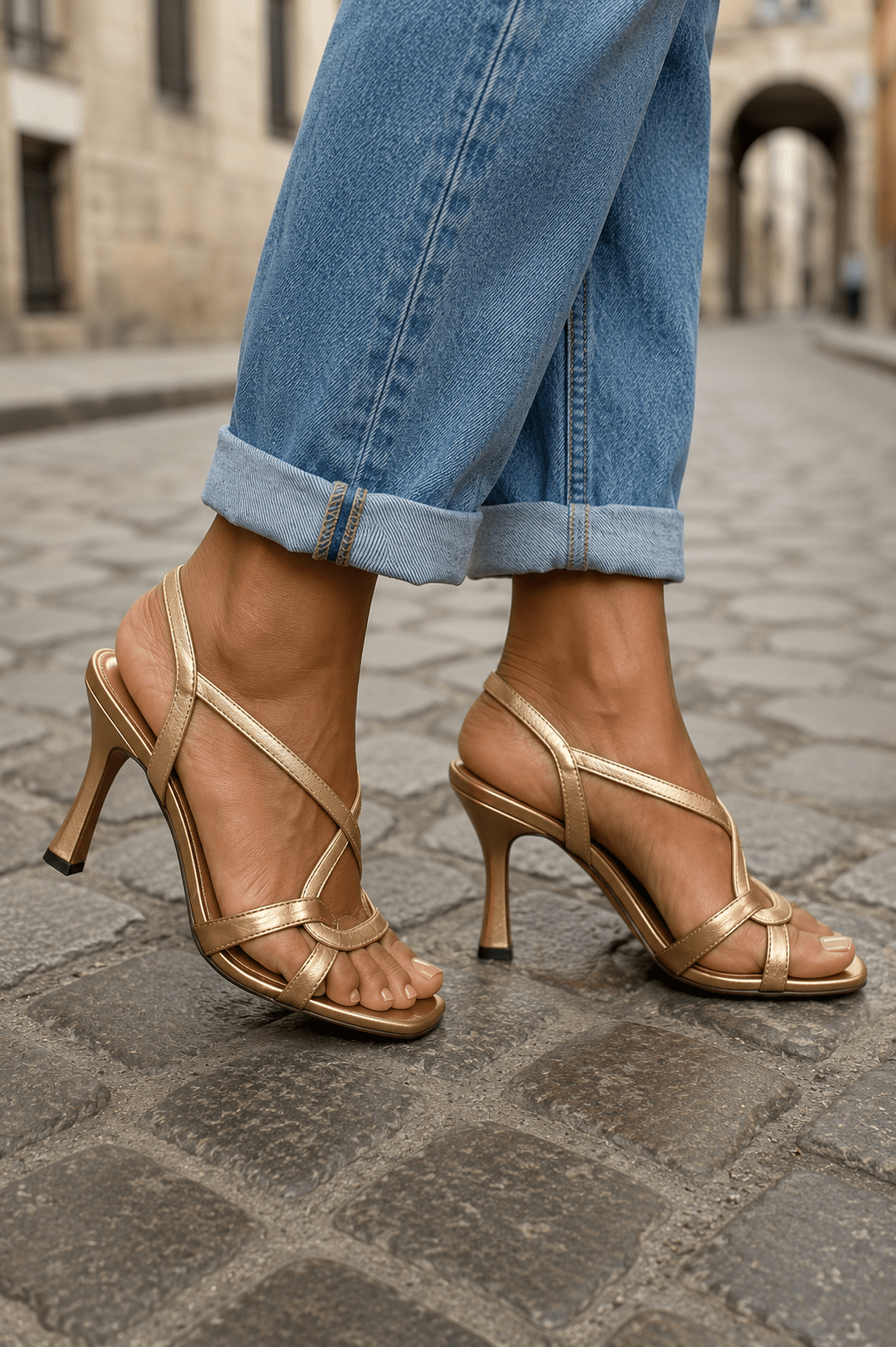 Elisabeth | Sandalias doradas: el encanto del verano