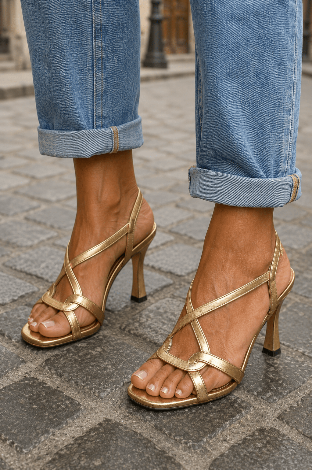 Elisabeth | Sandalias doradas: el encanto del verano