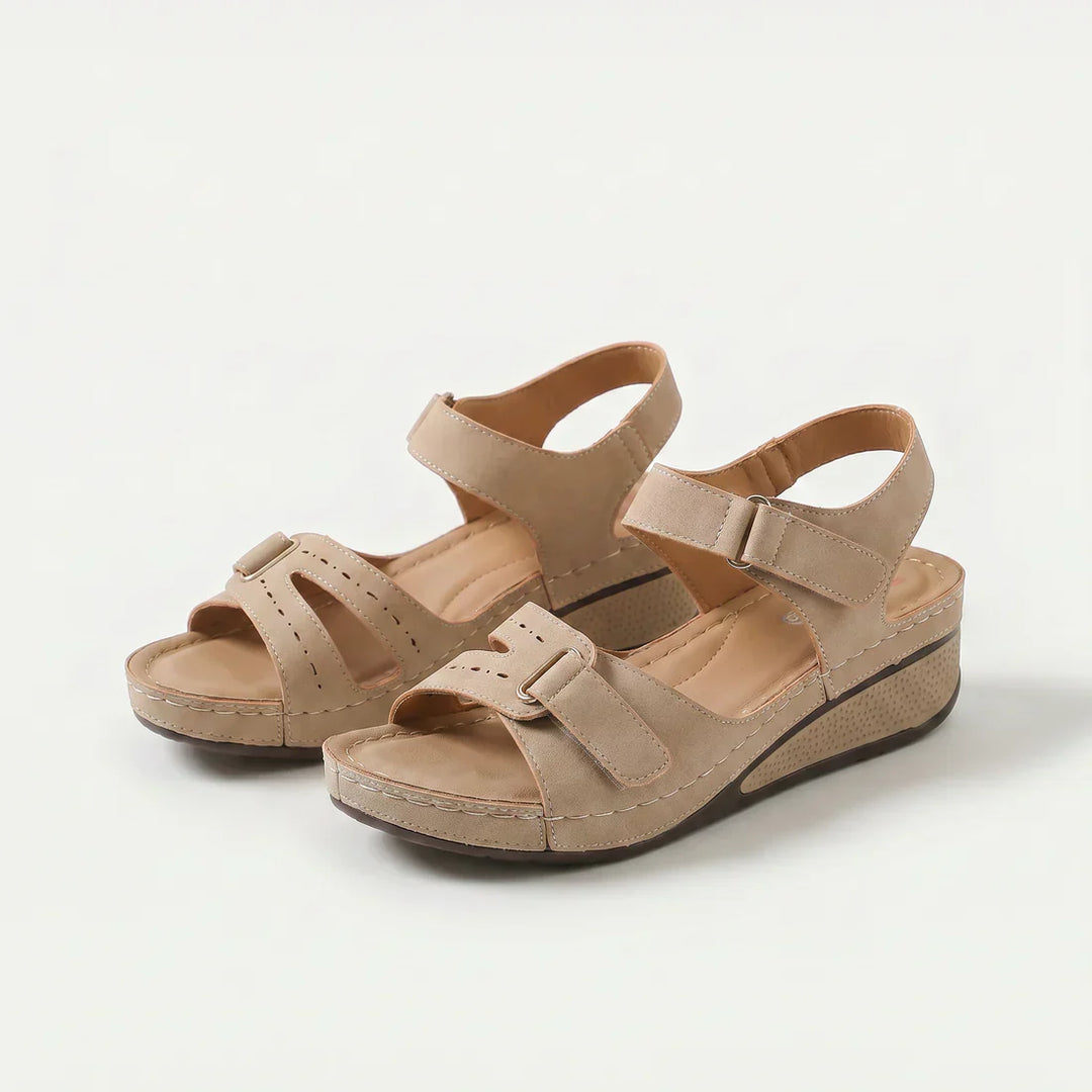 Sandy : sandales orthopédiques confortables à talon compensé