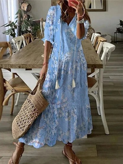 Luna | Robe midi au style bohème décontracté