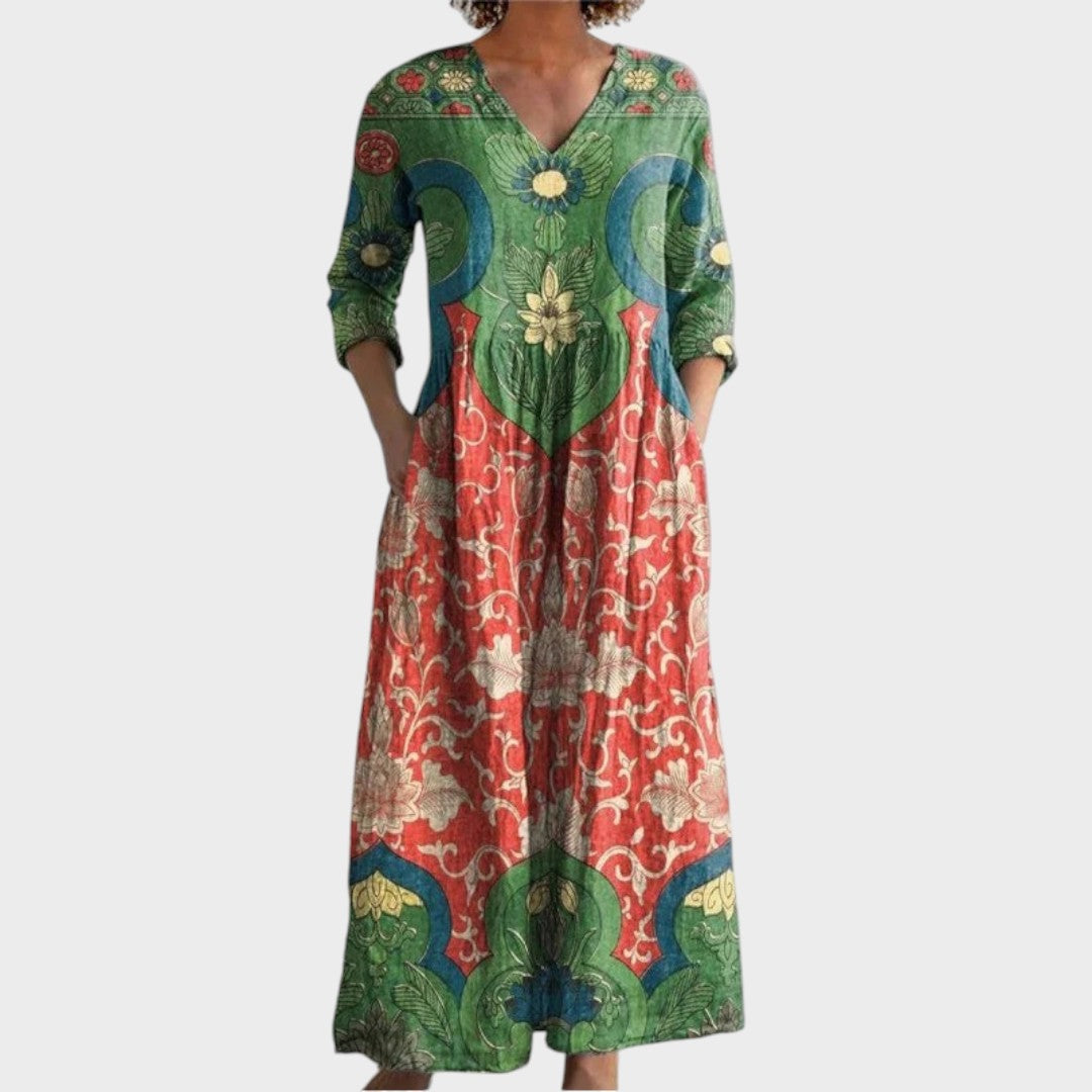 Benedicta | Robe Longue Florale Vintage