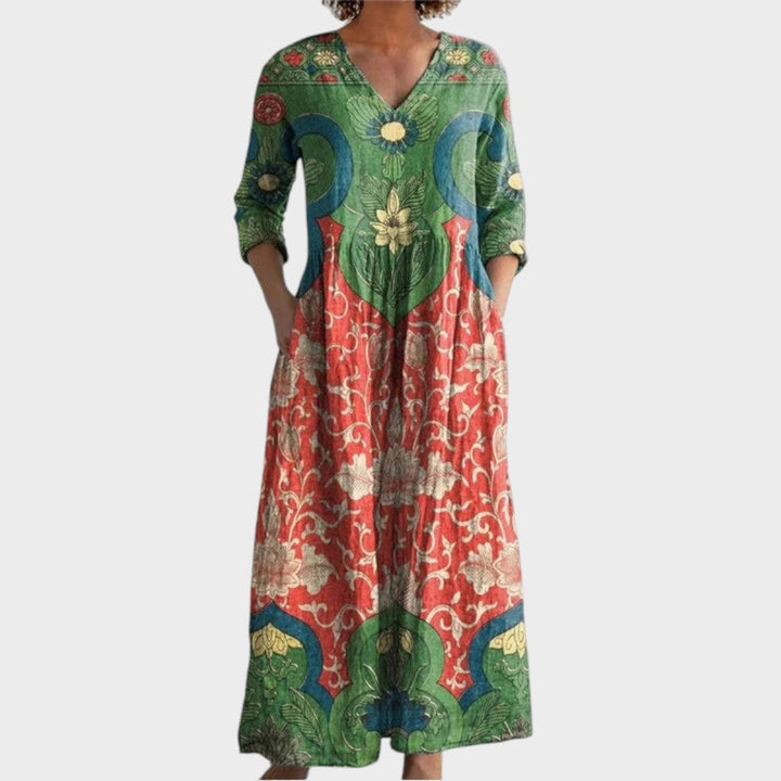 Benedicta | Robe Longue Florale Vintage